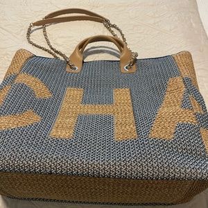 Chanel Mixed Fibers Deauville Large Shopping Bag